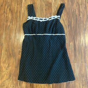 Y2K Vintage Polka Dot lace BabyDoll Full Length Tank, Women’s Medium